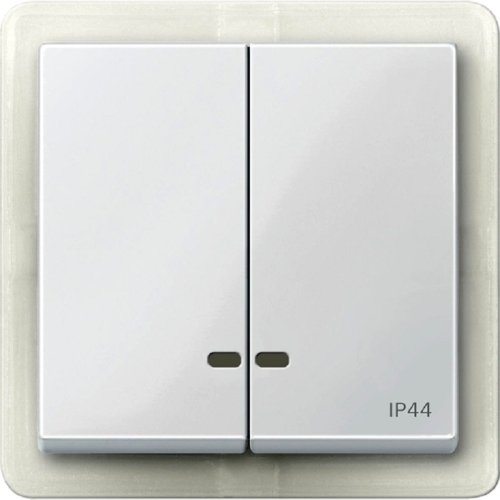 Лицевая панель Schneider Electric Merten System M для 2-кл. выключателя с подсветкой IP44 белый картинка